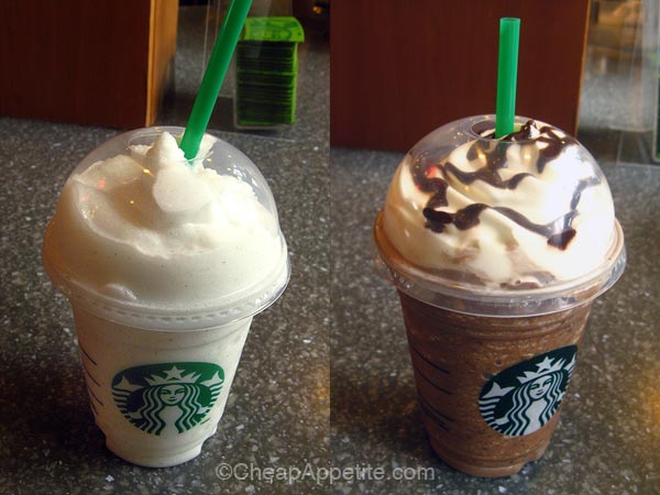 Starbucks Vanilla Beans Frappuccino and Starbucks Java Chip Frappuccino.